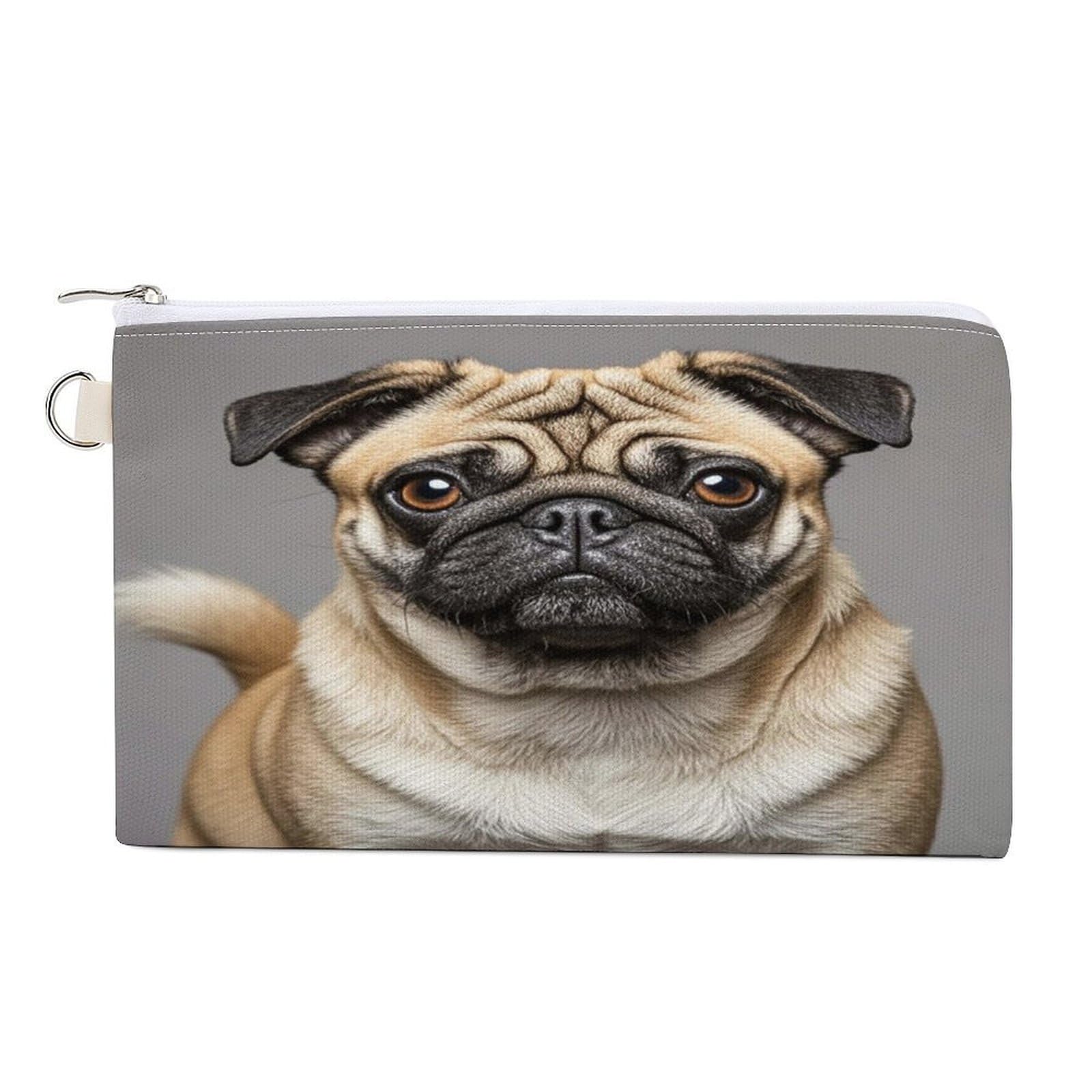 GPFVSJW Animal Pug Dog Canvas Wallet, Large Capacity Handbag Long Wallet Bi-Fold Wallet Change Purse Rfid Blocking Credit Card Holder Wallet for Women Men