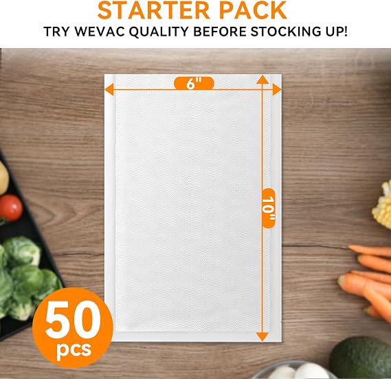 Vacuum Seal Bags for Food, Pint 6x 1050 Pcs, BPA Free Food saver Bags | Commercial Grade Precut Vacuum Sealer Bags for Food Sous Vide, Vacuum Storage Bags Food, Heavy Duty, Kitchen Essentials,