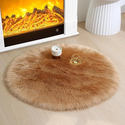 Miniatura 135 de Alfombra de piel sintética esponjosa de piel de oveja blanca, 4 x 6 pies, ultra suave, para dormitorio, mesita de noche, sala de estar, guardería