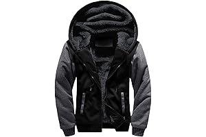 SWISSWELL Men Zip Up Hoodies Sherpa Lined Winter Fleece Jacket
