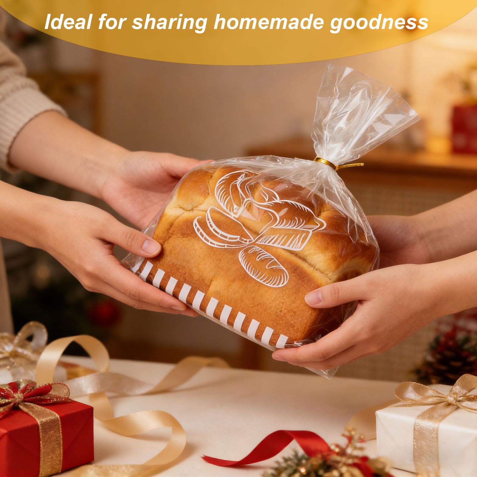 Bread Loaf Bags - Clear Cellophane for Homemade Bread -5