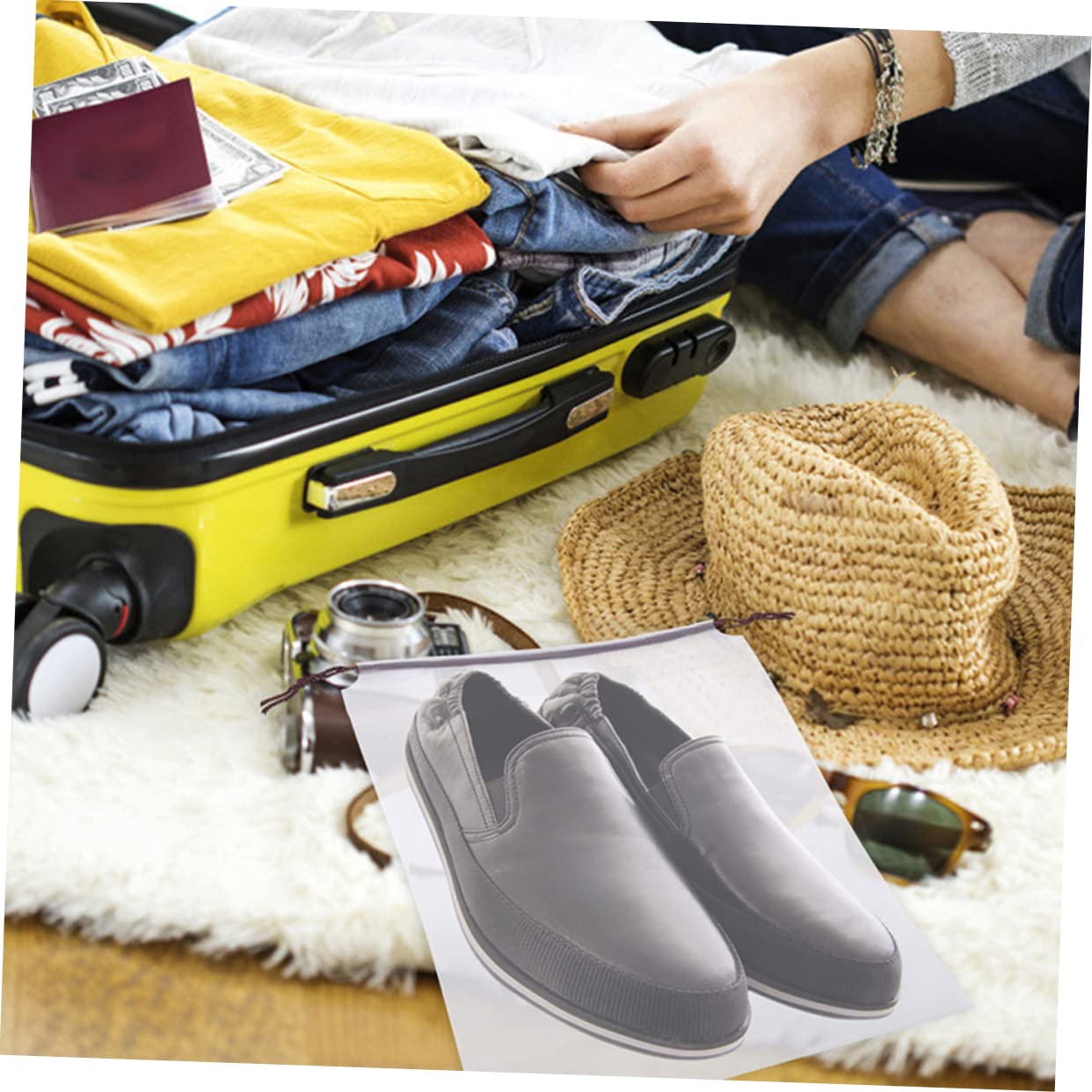 LIFKOME Set Di Borse Per Scarpe Portatili Da 30 Pezzi Grandi Borse Da Viaggio Per Scarpe in Eva Antimacchia E Pieghevoli Per