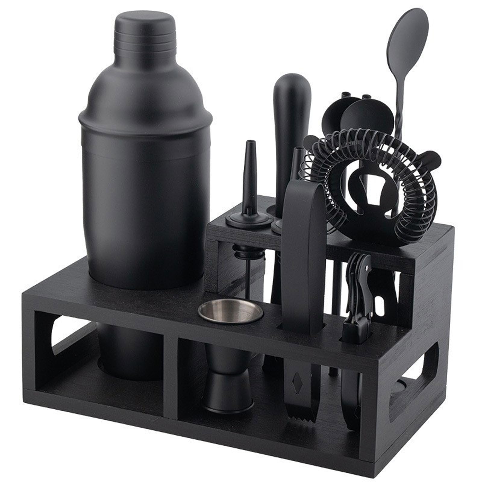 Coctelera para Cócteles Kit 12 piezas Coctelera de Acero Inoxidable Con Soportecon Mortero de Cóctel accesorios de bar Profesional Barman Herramientas para Mezclar Bebidas,Barra,hogar,Fiestas
