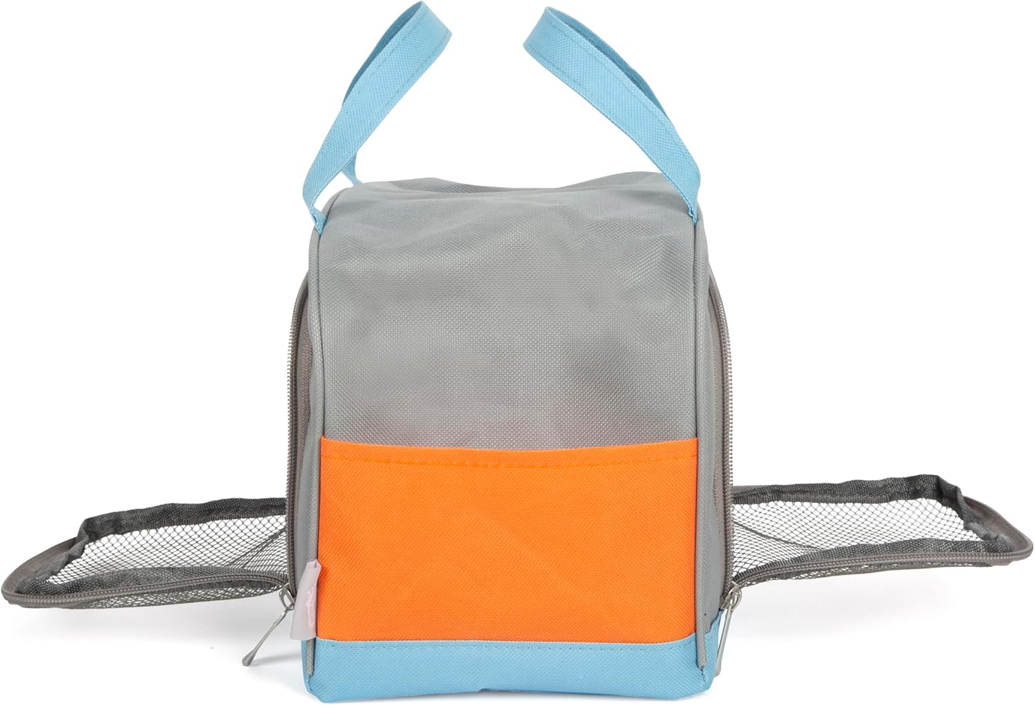 Katze mit Tasche und Pflege-Set