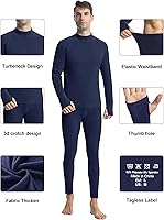 Vista 4 de Runhit Mens Thermal Underwear SetFleece Lined Long Johns for Men Thermal Shirts and Pants Base Layer Cold Weather Thermals