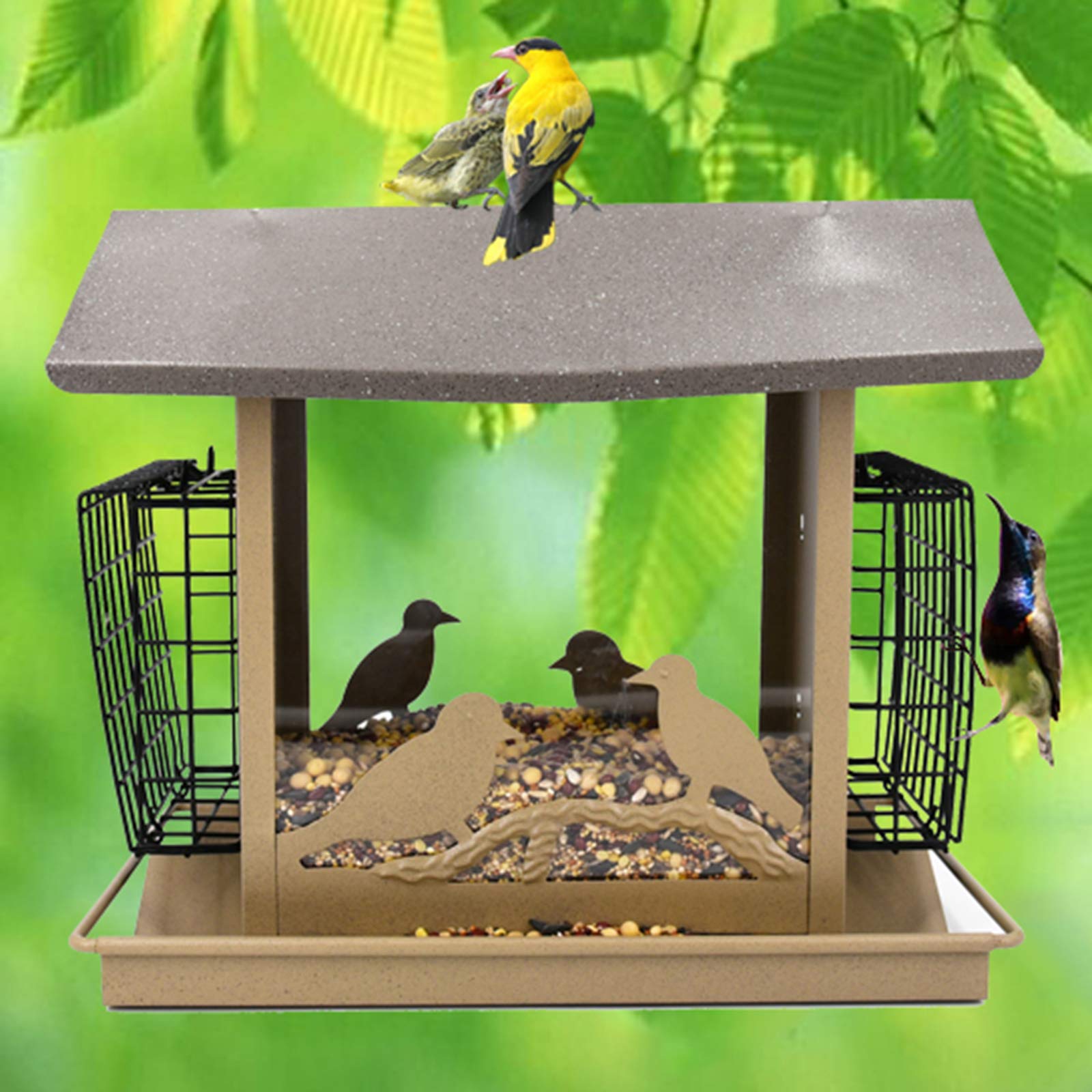 Vogelhaus-Vogelhäuser Vogelhäuschen aus Holz Vogelhausständer Nistkasten,Vogelfutterhaus groß aus Natur-Holz,Vogelhaus zum aufhängen wetterfest I Futterhaus für Vögel, Vogelhäuschen, Vogel Haus
