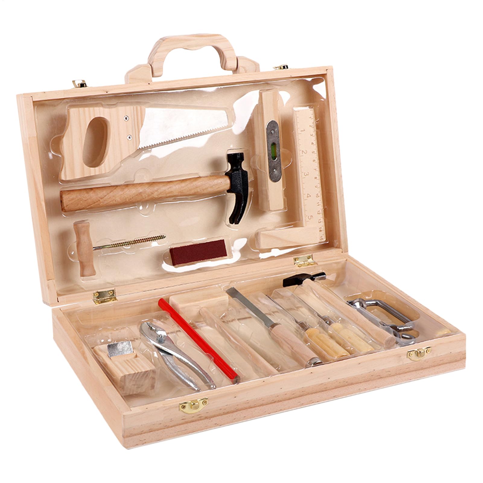 Juego de herramientas para niños, juego de herramientas de juego de madera, aprendizaje de juguetes de construcción para el desarrollo, Kit de aprendizaje en edad preescolar para niños, , rag