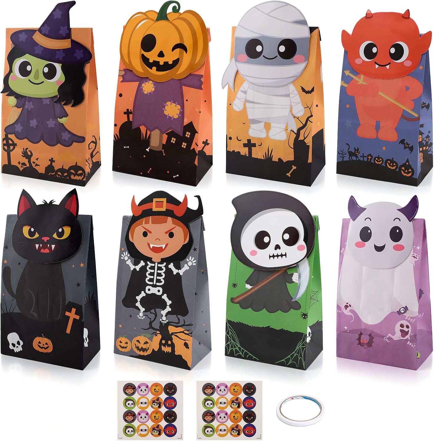 Halloween Treat Bags 24 Pack Goodie Bags Trick or Treat Bags