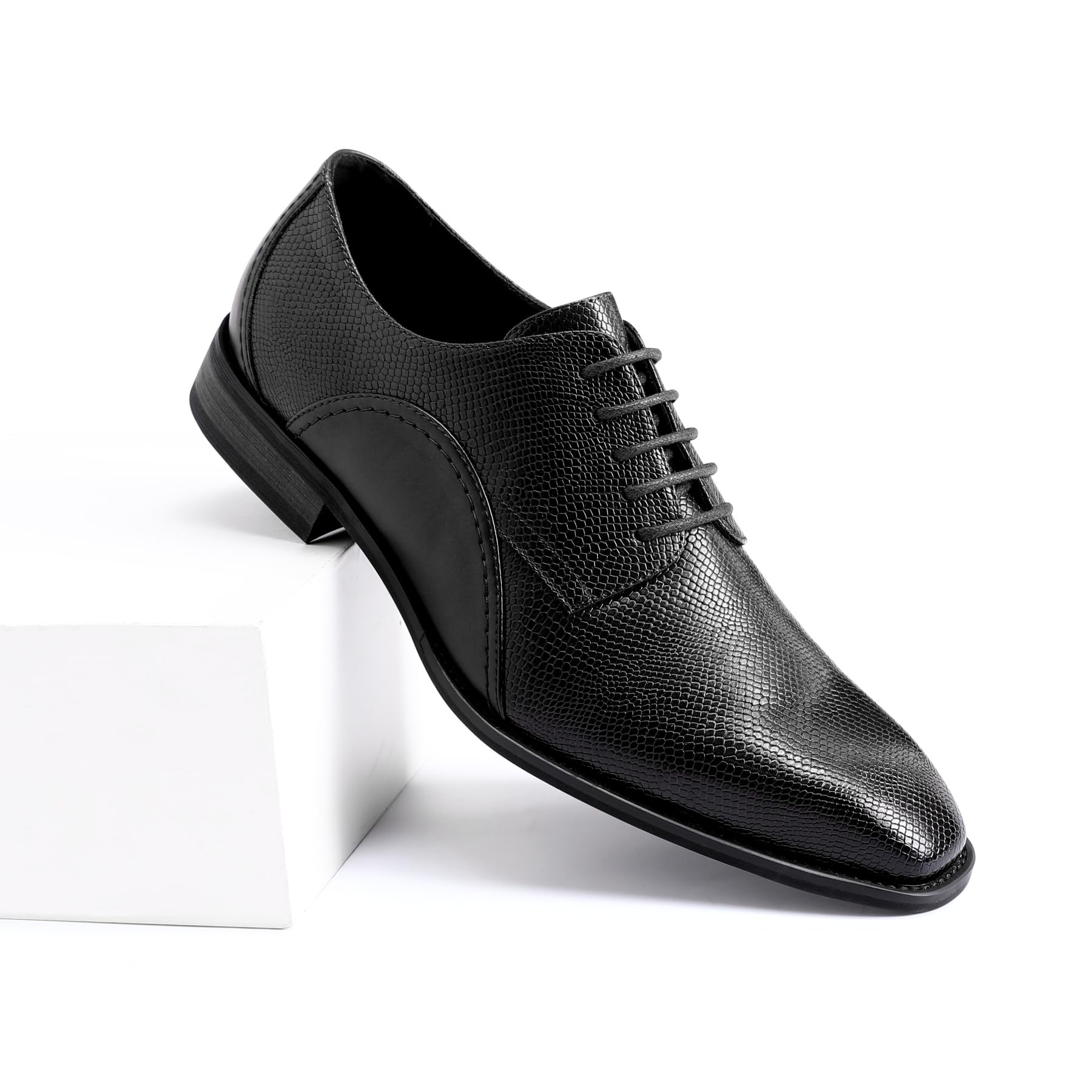 YFFUSHI Zapatos Derby Hombre con Cordones y Estampado de Serpiente Calzado Formal Elegante para Negocios Bodas y Trabajo
