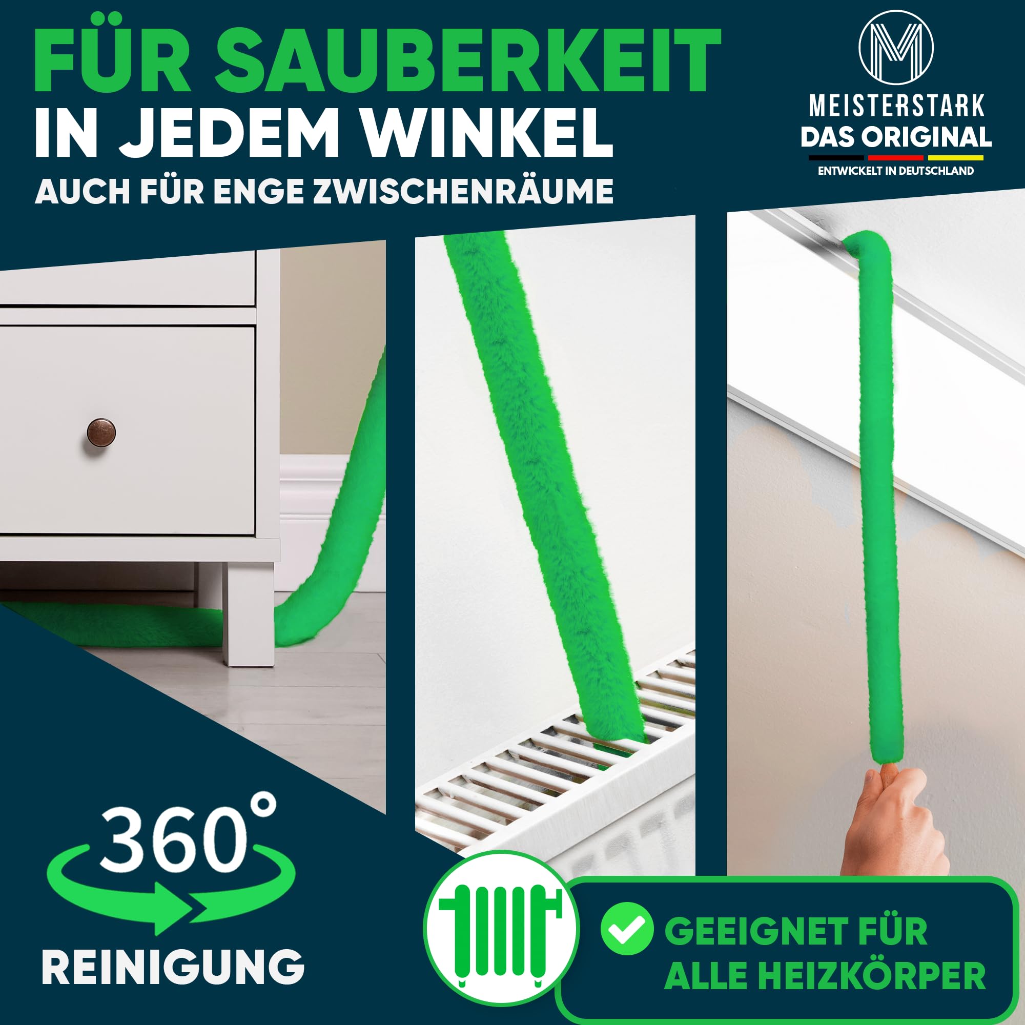 DIE ORIGINAL Heizungsbürste lang 115cmI Heizkörperbürste I Heizung Reinigen