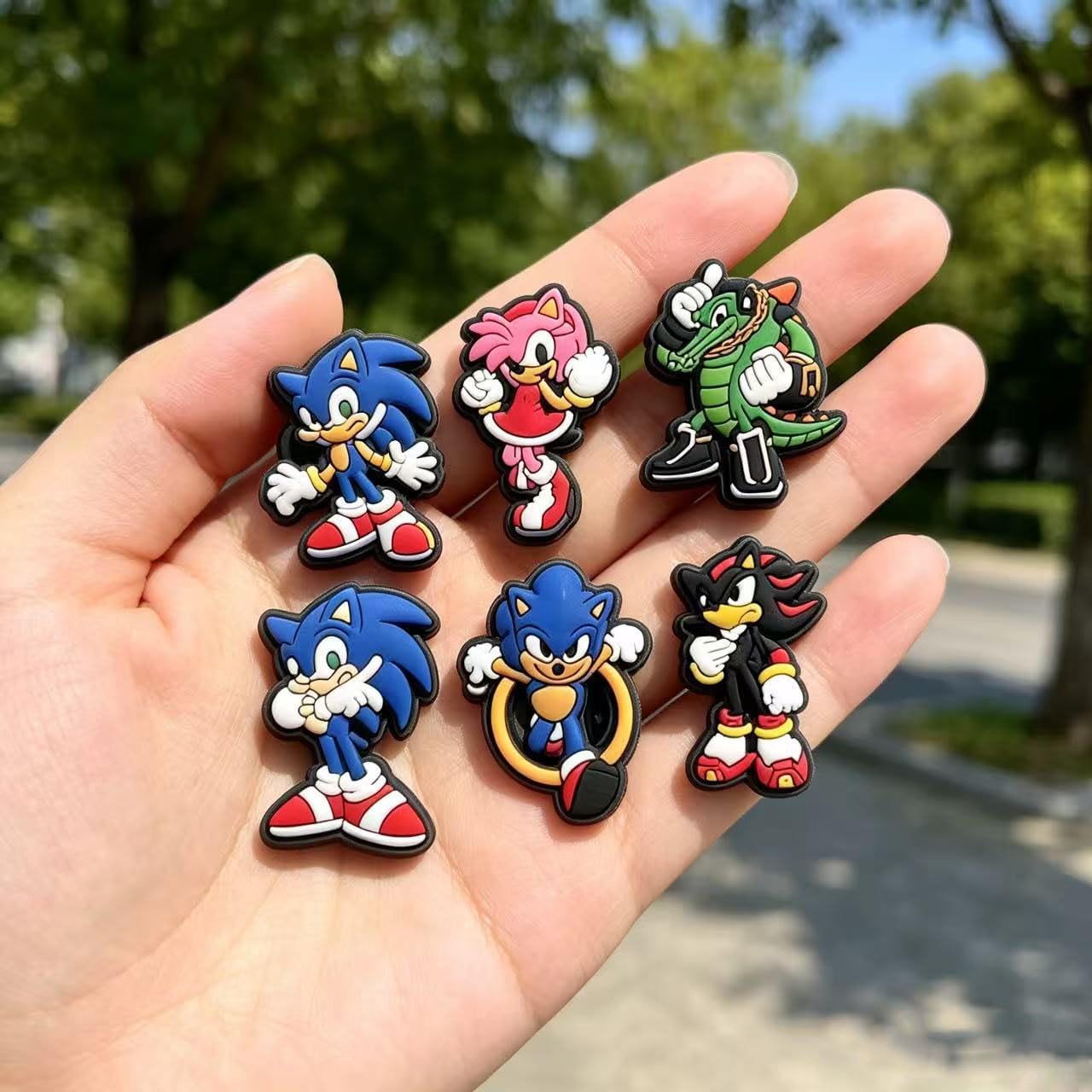 20Pcs Sonic anime Shoe Decoration Charms for Croc Clog Sandals, Shoe Accessories Charms for Adults.