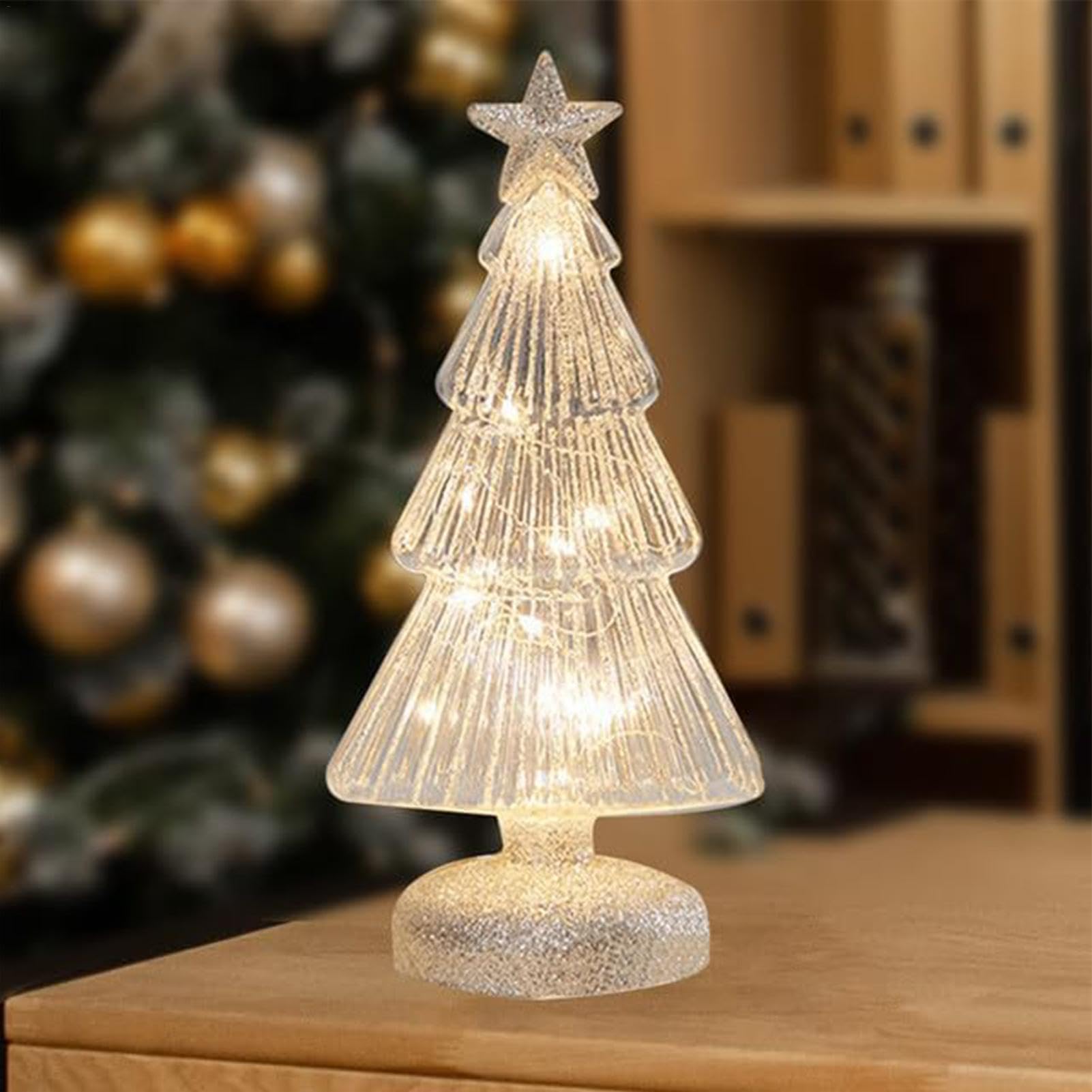 5 Sapins De Noël En Verre à LED – Déco Lumineuse Centre Table, Cheminée – Ambiance Fête !