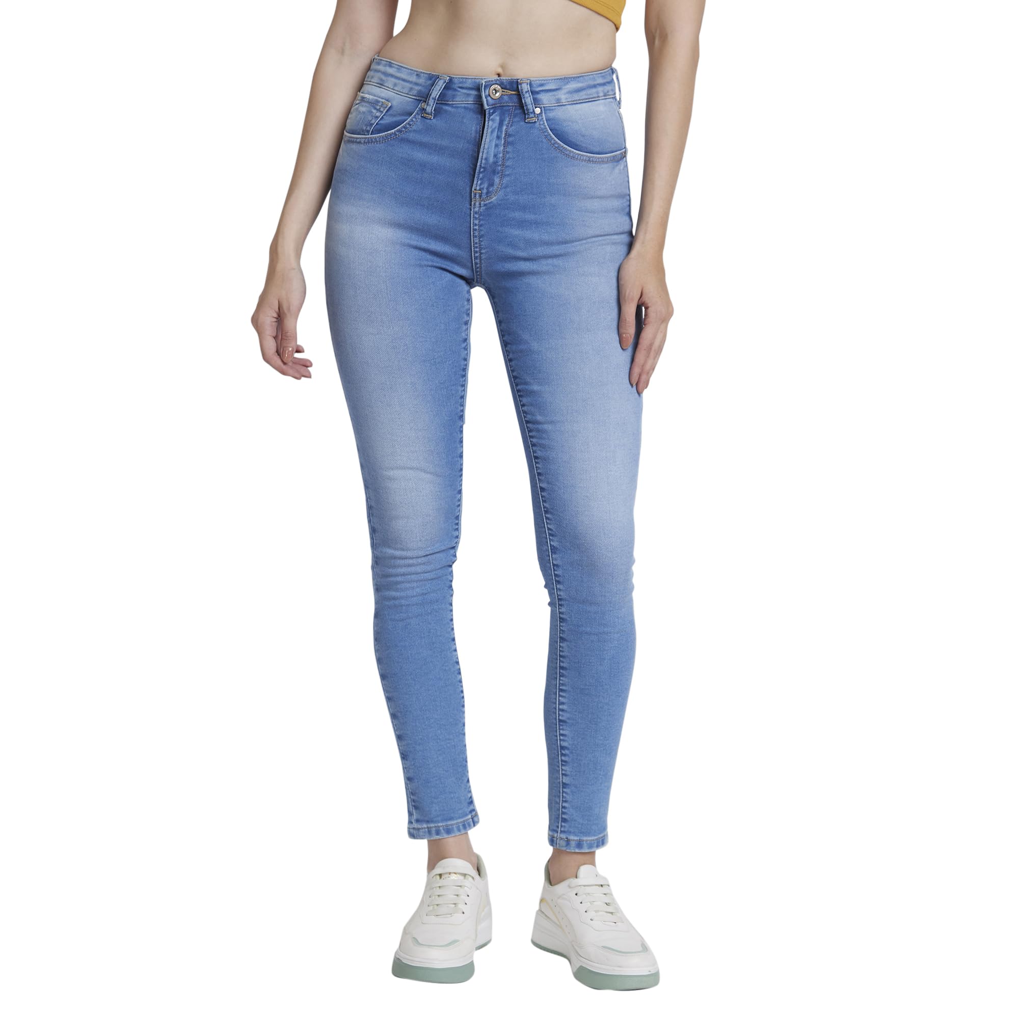 High Rise Skinny Fit Blue Jeans for Women-image-27