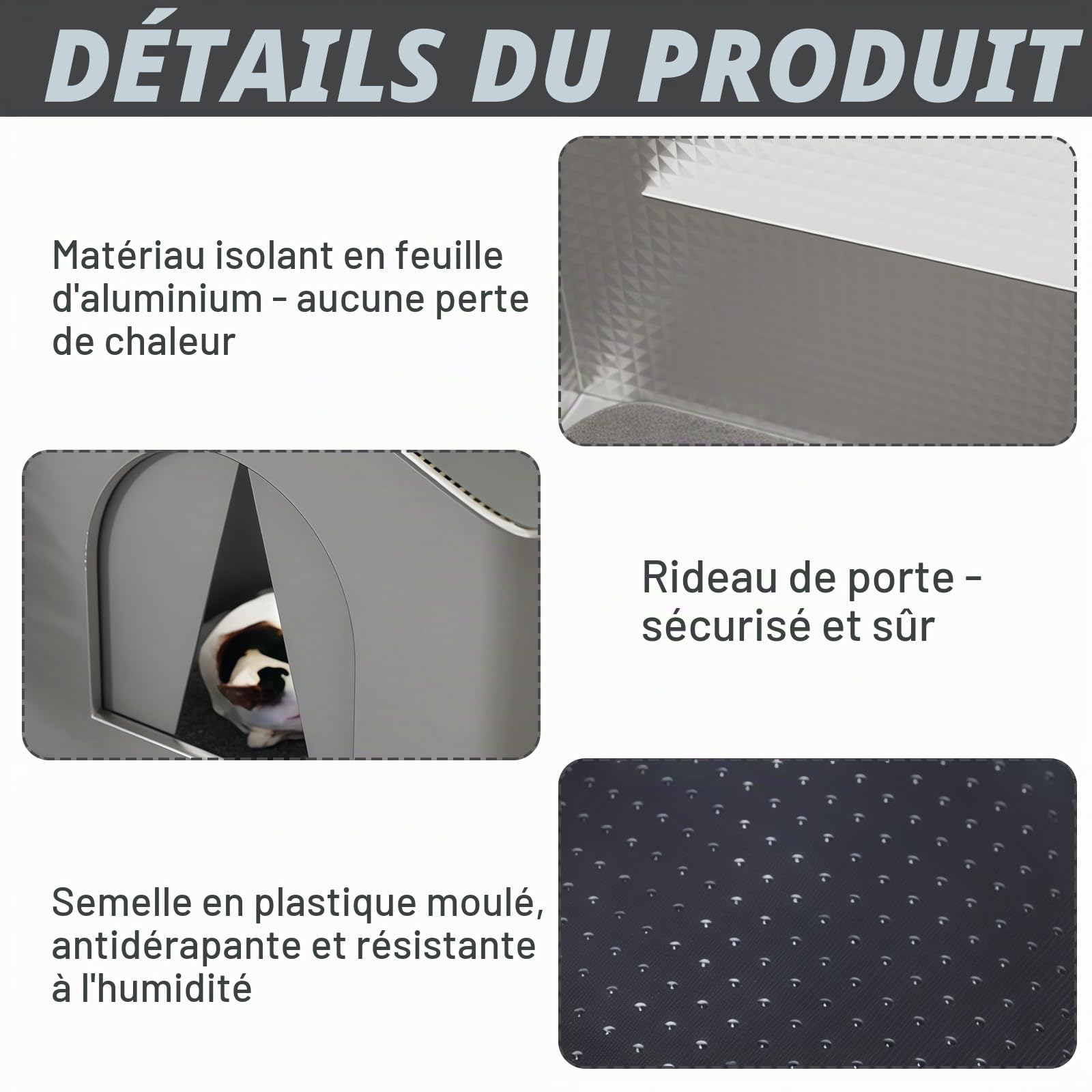 Maison pour chat d'extérieur résistante à l'hiver – Maison pour chat chaude imperméable avec base surélevée et isolation – Tente résistante aux intempéries pour chats errants et petits