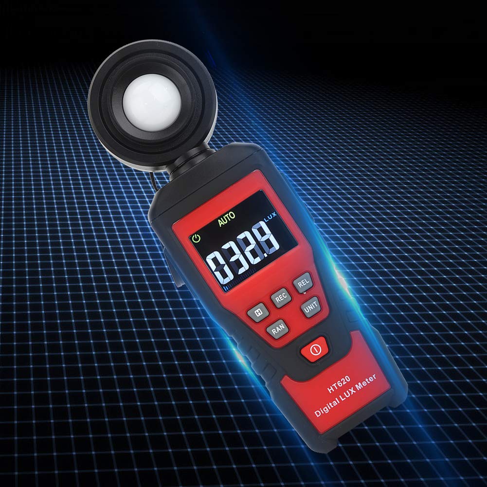 Luxmetro Digitale Portatile, Sonda Rotante 180°, Memorizzazione Dati e Spegnimento Auto, per Misurazione Luce