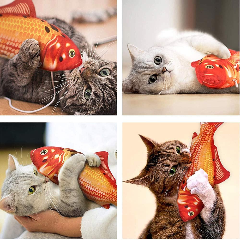 Floppy Fish Cat Toy, Moving Fish Toy for Cats, Interactive Flopping Cat Kicker Fish Toy, Dancing Wiggle Fish Catnip Toys, Electric Realistic Funny Flipping Catfish Toy for Cat (One Pack, Carp)