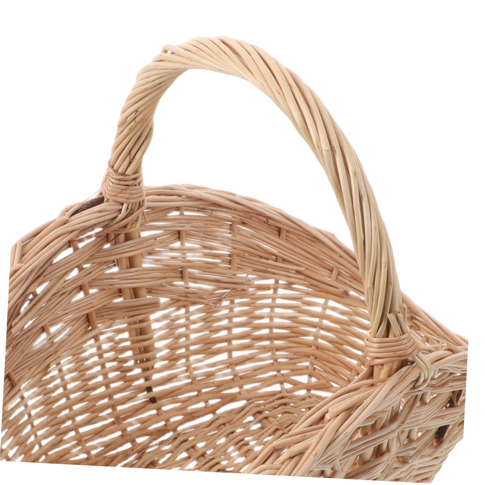Toddmomy Cesta de Mimbre Tejida Mano para con Asa Resistente y Decorativa para Picnic Organización de Cocina y Bodas Diseño Natural y Rústico