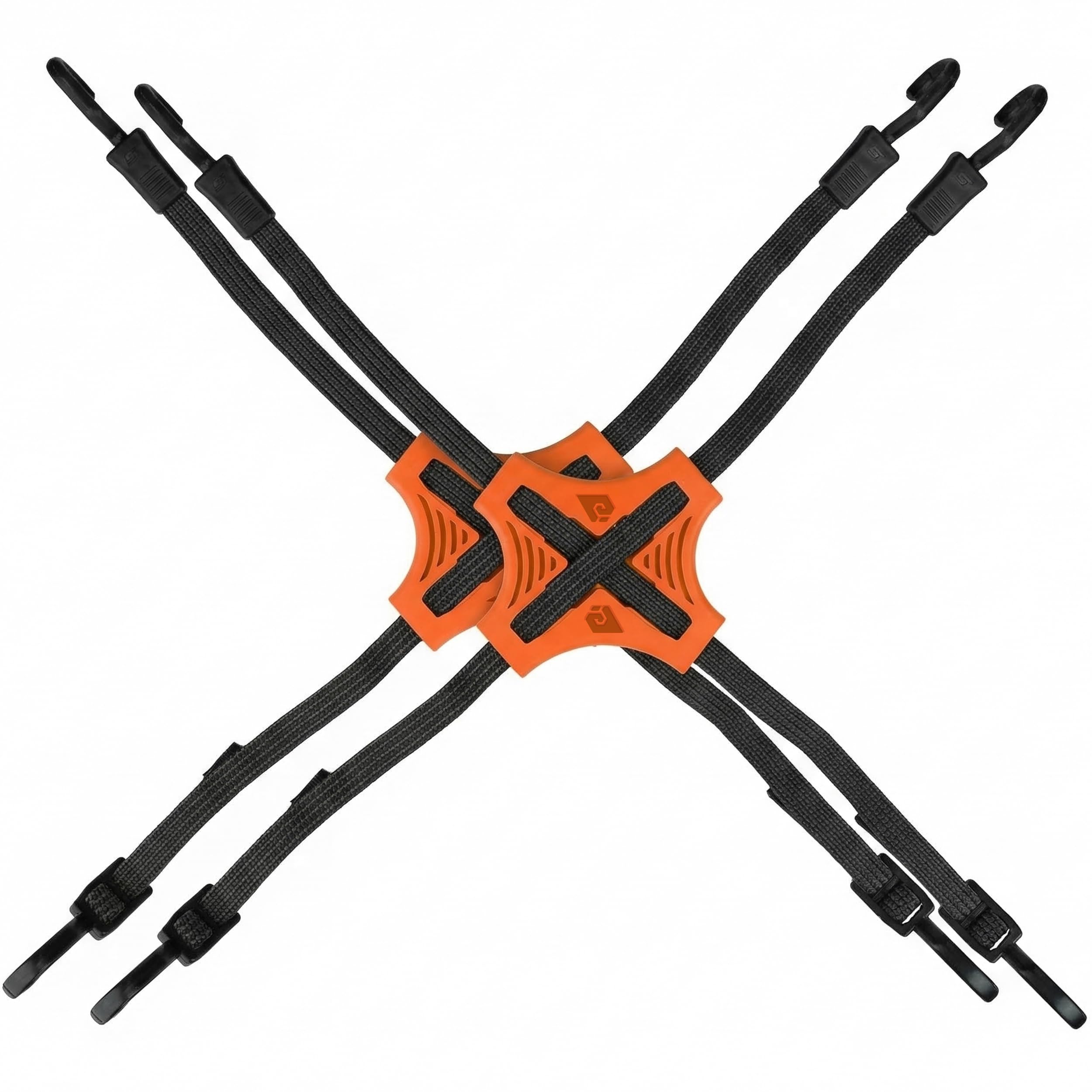 STAPLL Tack Strap – 4-Way Flat Bungee Cord with Rubber Pad Grip