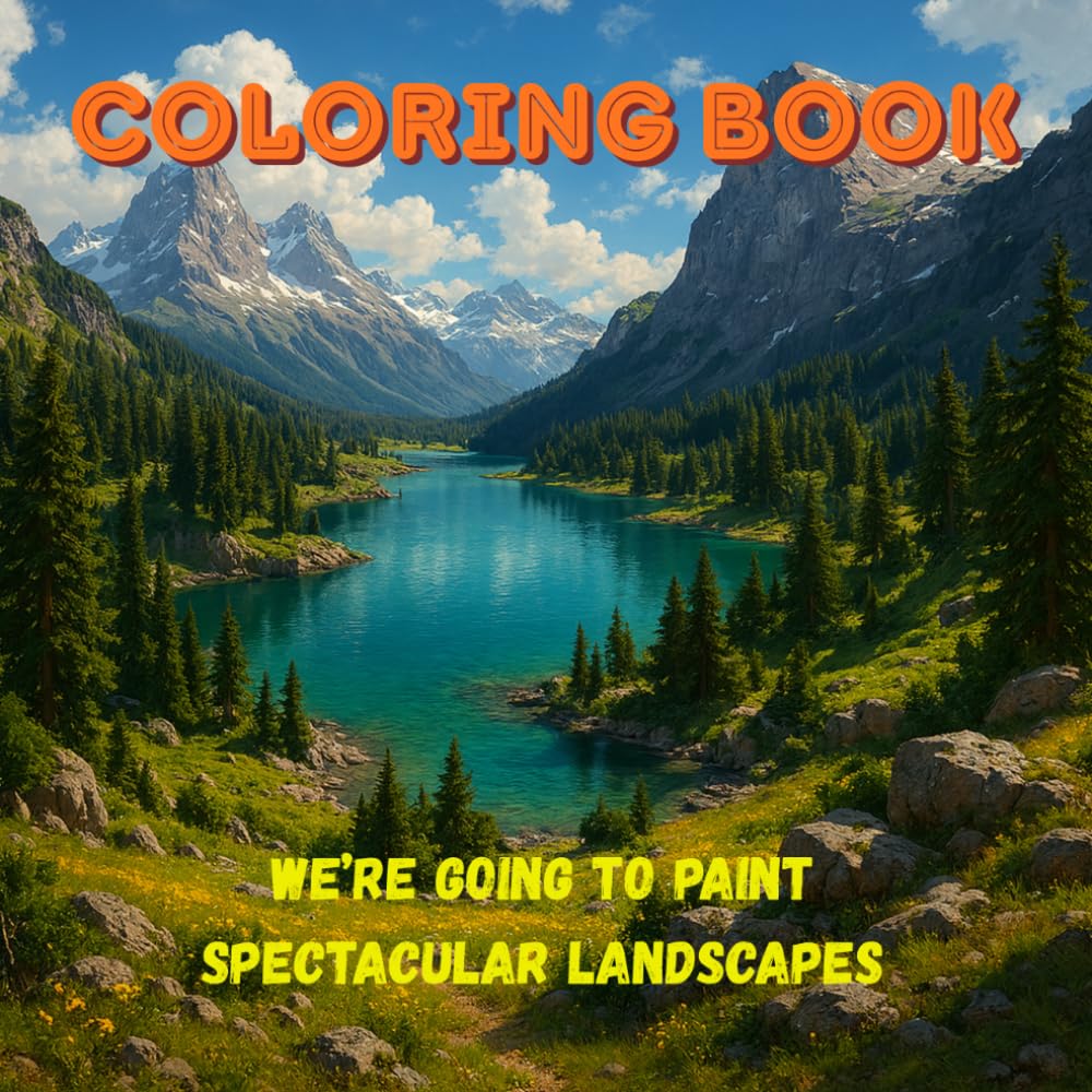 Coloring book. We're going to paint spectacular landscapes.