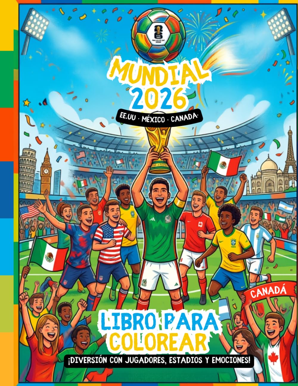 Mundial 2026: Libro para colorear diversión con jugadores