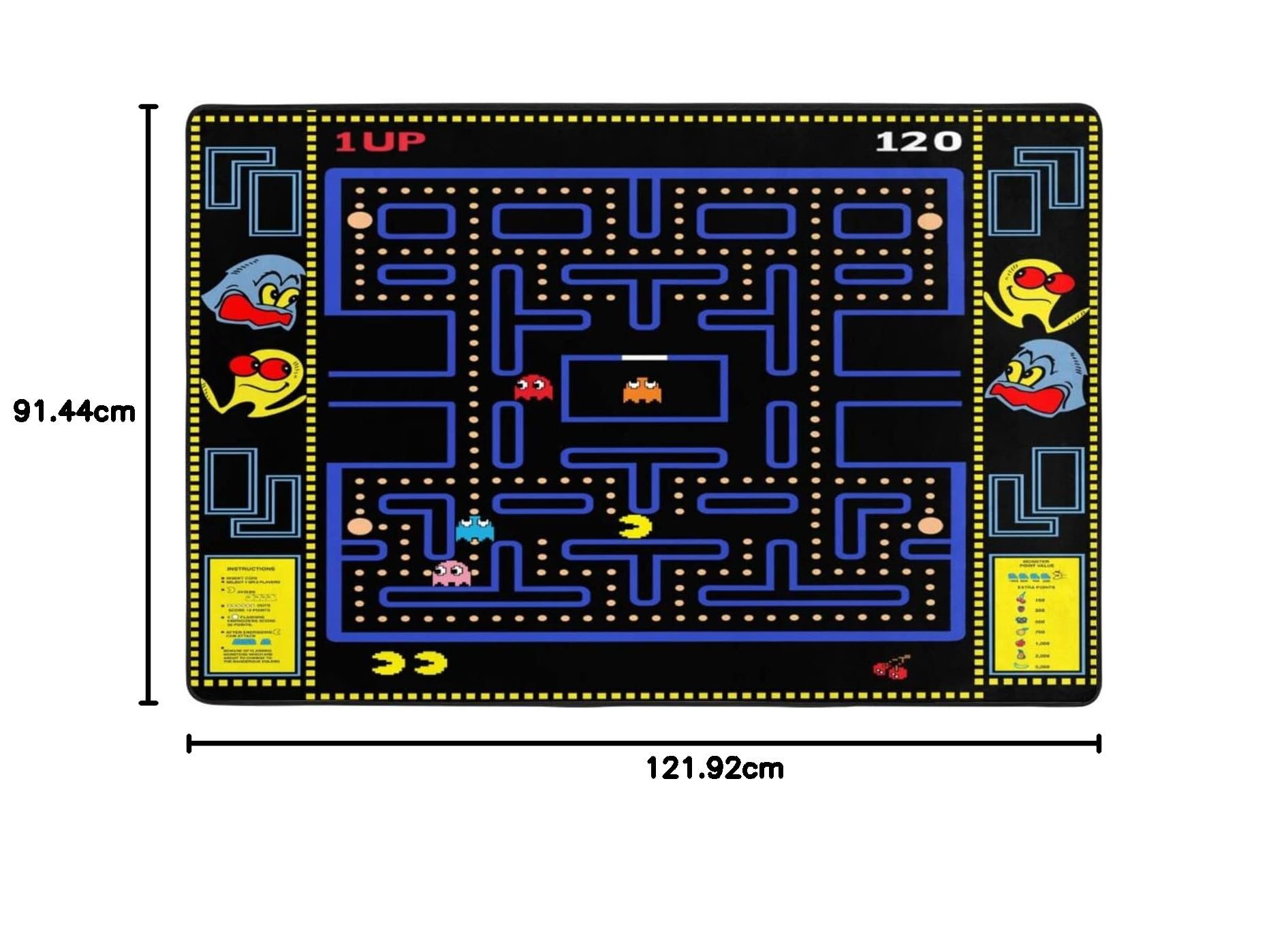 Classic Arcade Games Rug Retro 90s Arcade Theater Style Popular