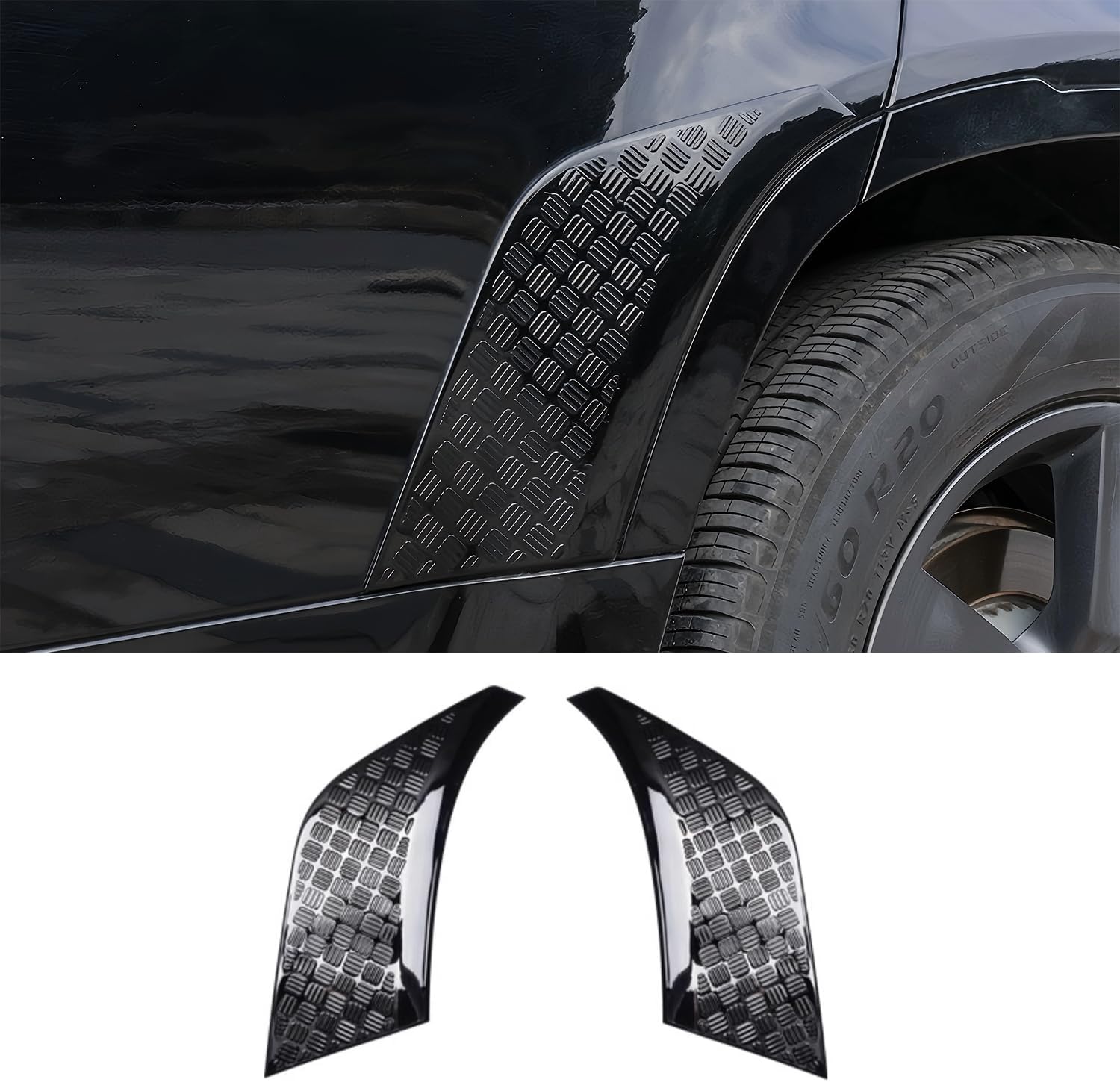 Rear Wheel Arch ABS Black Body Anti-Scratch Protection Cover Trim Kit Compatible with 2020-2025 Land Rover Defender 110 130 Decoration Armor Sticker Trim Exterior Accessories