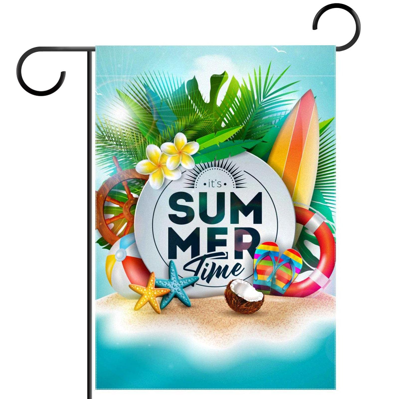 Drapeau de jardin tropical double face en polyester haut de gamme