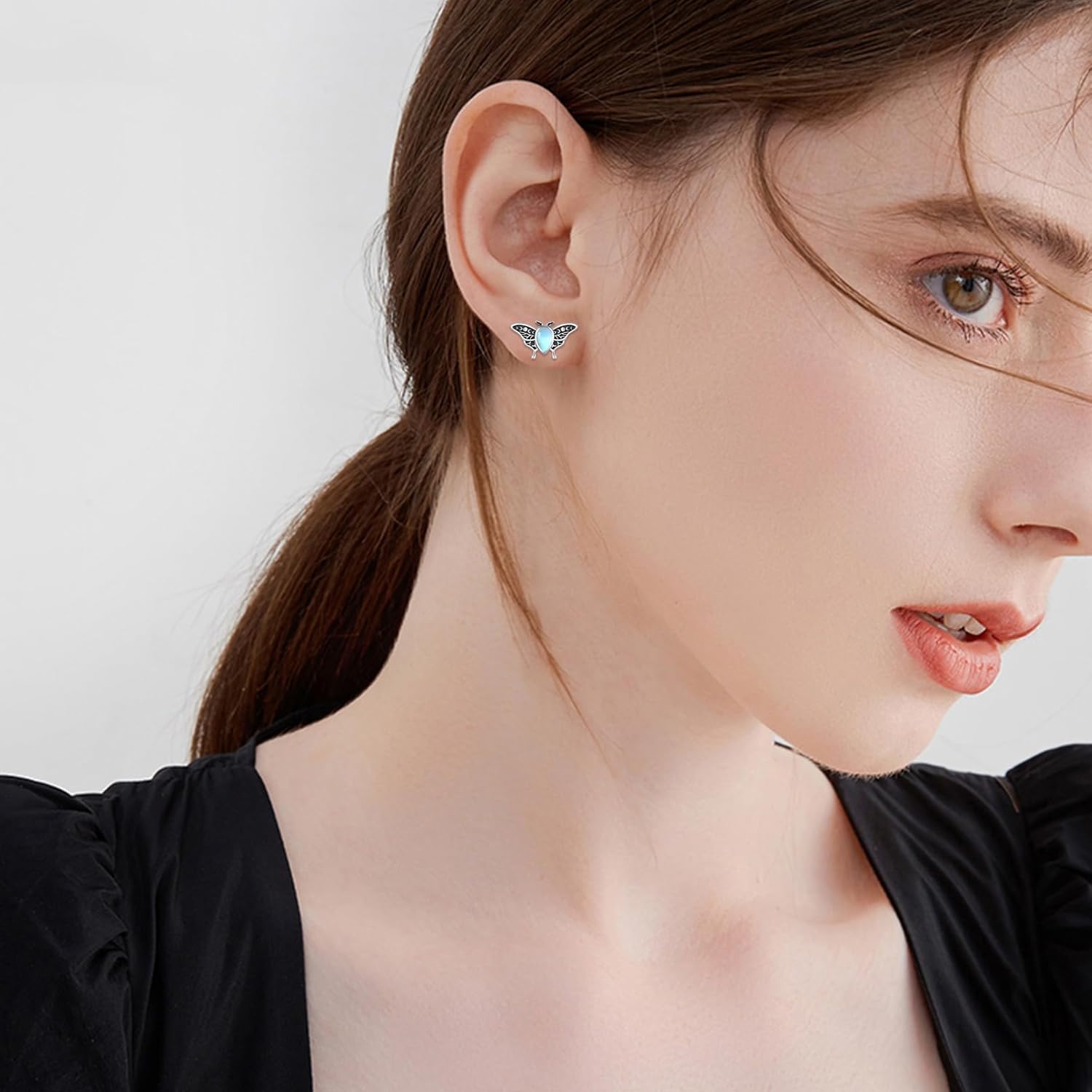 925 Sterling Silver Animal Earrings Highland Cow/Hummingbird/Ladybug/Otter/Shark/Dolphin Stud Earrings Hypoallergenic Animal Jewelry Gift for Her Women Birthday Anniversary Halloween Christmas - Image 4