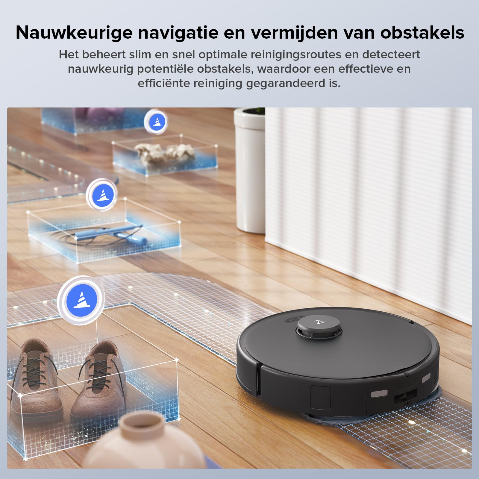 roborock Qrevo Edge S5A robot odkurzający z funkcją mopowania, podwójny system przeciwko plątaniu, 18500 Pa, projekt FlexiArm do czyszczenia krawędzi