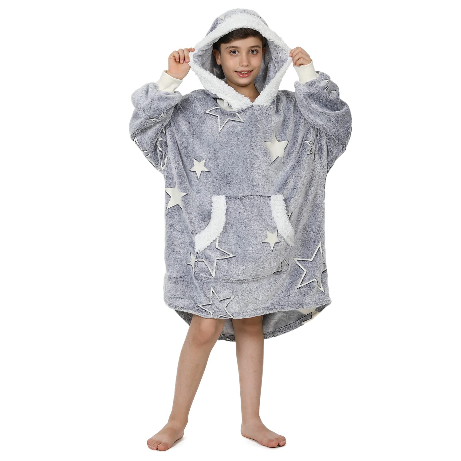 Winthome Couverture à Capuche surdimensionnée, Couverture de Sweat-Shirt en Flanelle, Pull Confortable pour Enfants garçon Filles