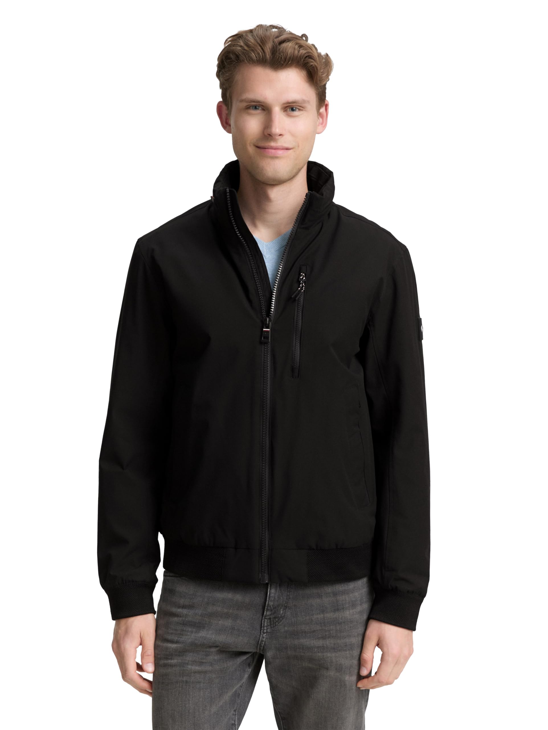 TOM TAILOR Herren 1046226 Blouson Jacke mit verstaubarer Kapuze (1er Pack)