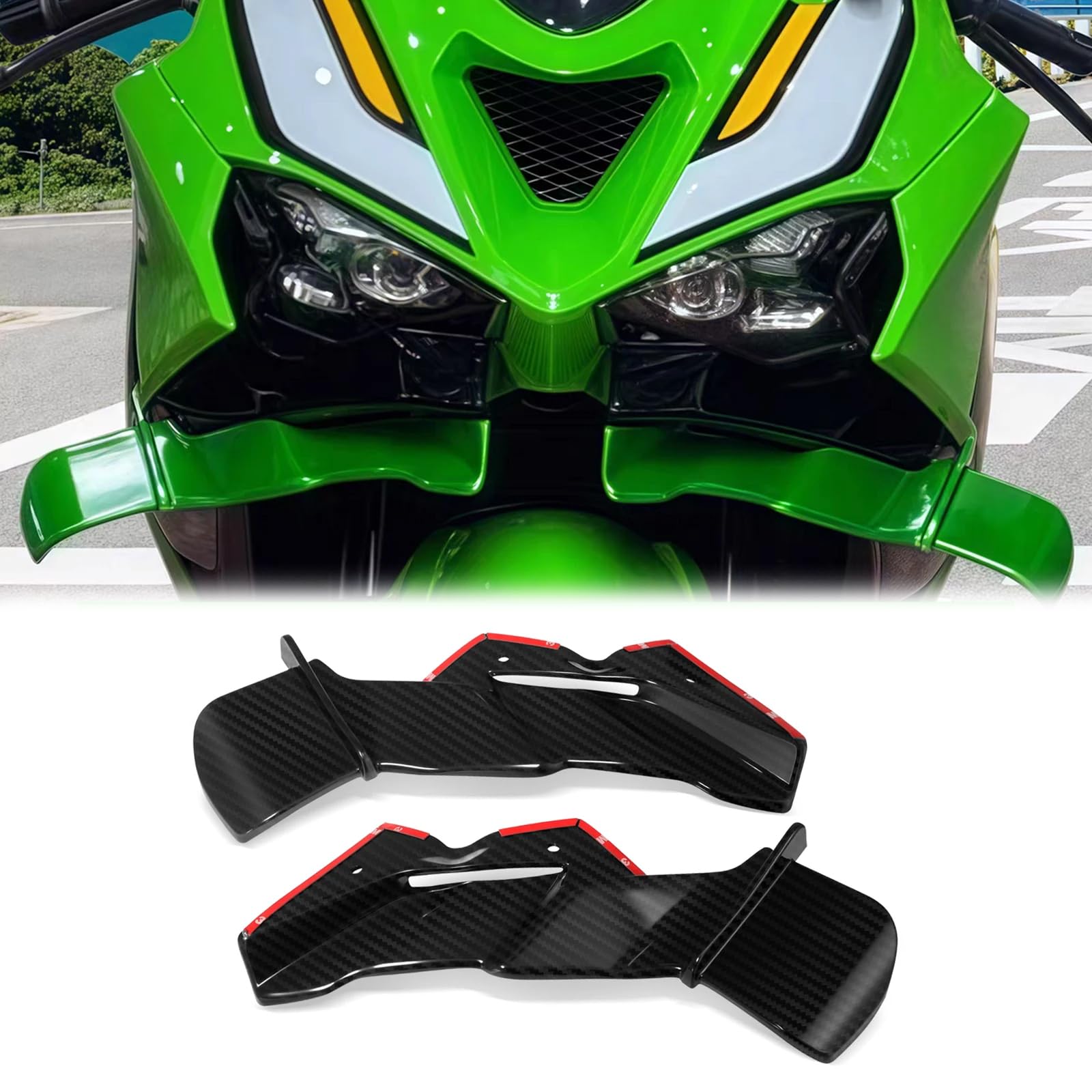 Amazon | FOR ZX-6R ZX636 2024 用オートバイフロントウィング