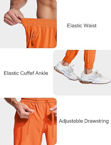 Miniatura 4 de MAGCOMSEN Pantalones deportivos para hombre con bolsillos con cremallera, pantalones deportivos ligeros para senderismo, correr, entrenamiento