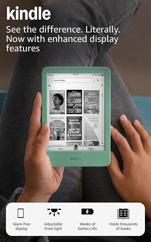 Amazon Kindle 16 GB (newest model) - Lightest and most compact Kindle, now with faster page turns, and higher contrast ratio, for an enhanced reading experience - Matcha Matcha Without Kindle Unlimite