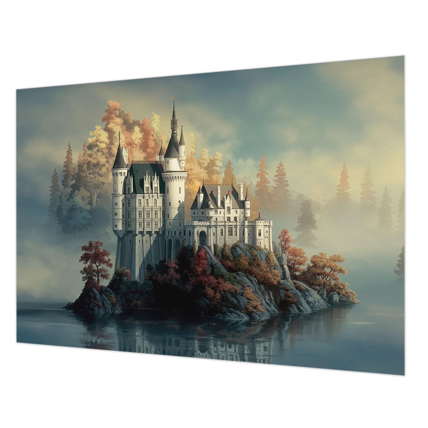 Papier peint intissé château de conte de fées pour chambre enfant 208x146 cm