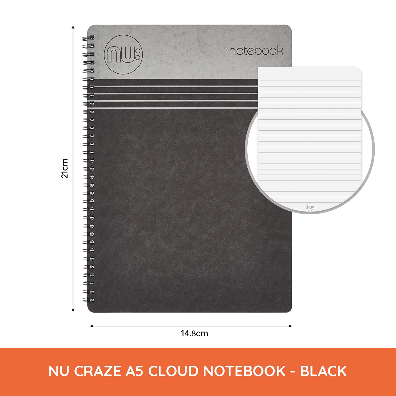 Nu Notebooks - Cuaderno A6 Con Lomo Cosido De Manilla, Cuaderno De Papelería, Bloc De Notas Profesional, 120 Páginas