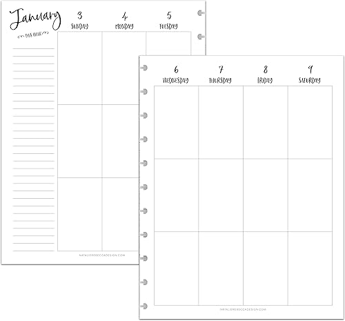 Vista 26 de BetterNote 2026 VERTICAL Calendar Refill for Disc Notebooks, Fits Levenger Circa, Happy Planner, Staples Arc, TUL, InkWell Press, MAMBI, NOTIQ