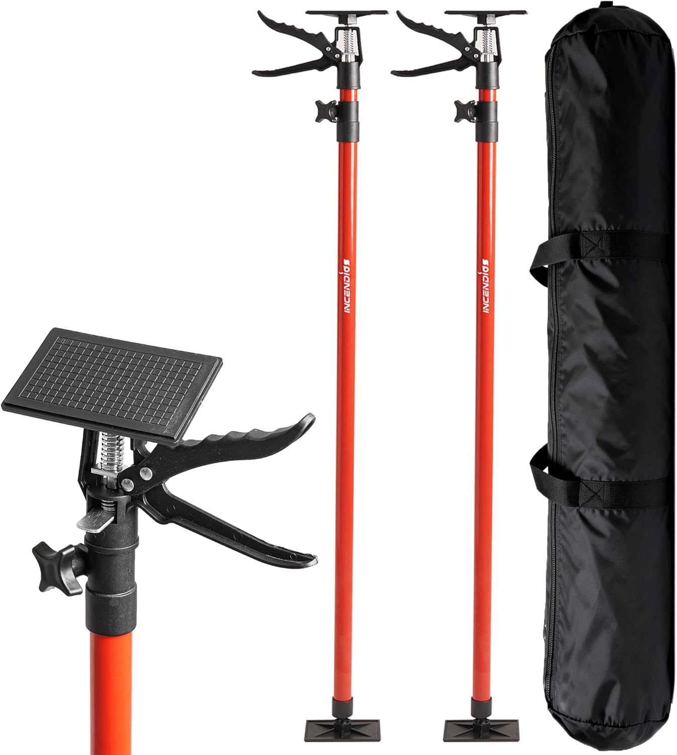 2PK Cabinet Jacks for Installing Cabinets, Steel Telescopic Adjustable Heavy Duty 3rd Hand Support Pole with 154lb Capacity and Extend from 45 to 114 in, Support Rod for Drywalls & Cargo Bars