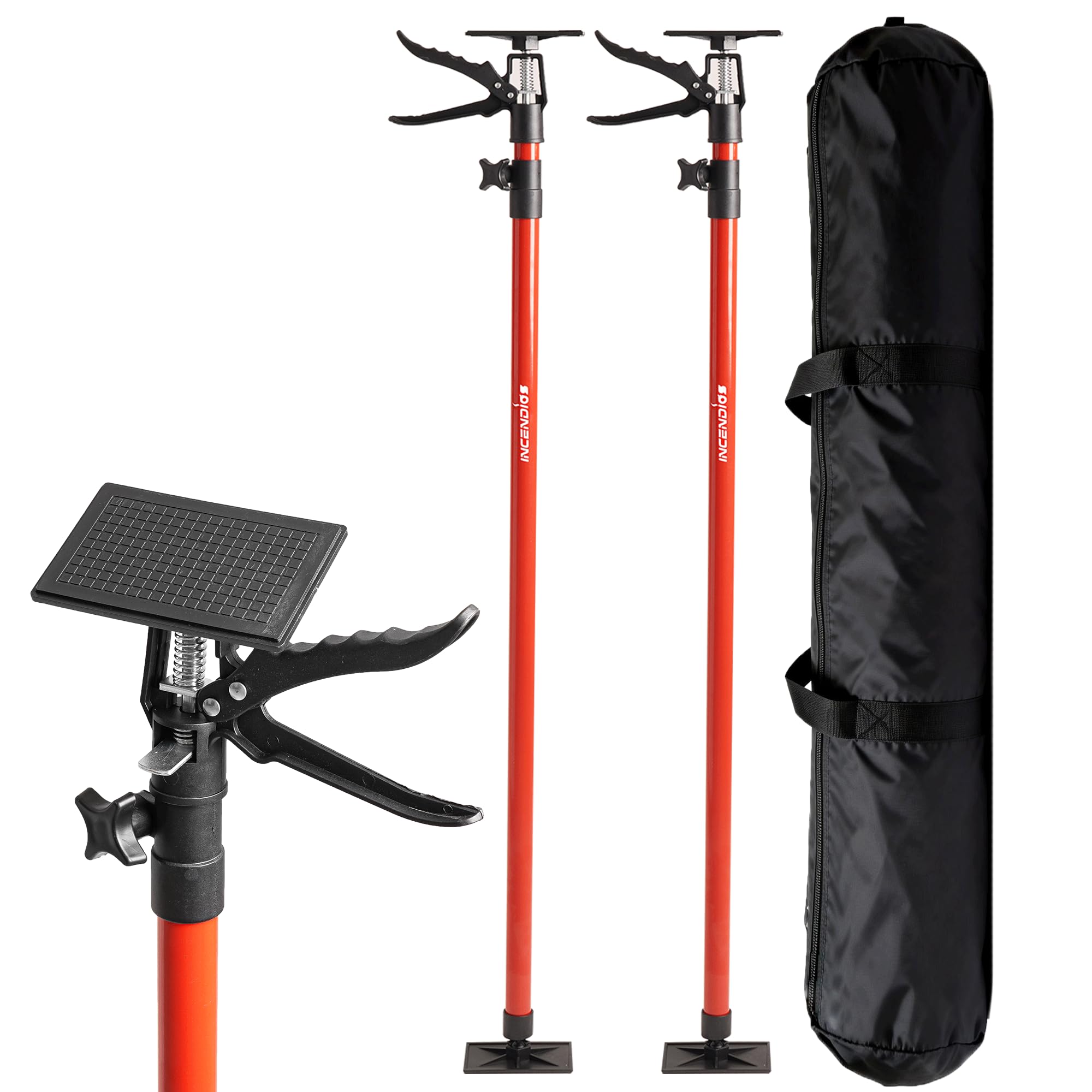 2PK Cabinet Jacks for Installing Cabinets, Steel Telescopic Adjustable Heavy Duty 3rd Hand Support Pole with 154lb Capacity and Extend from 45 to 114 in, Support Rod for Drywalls & Cargo Bars