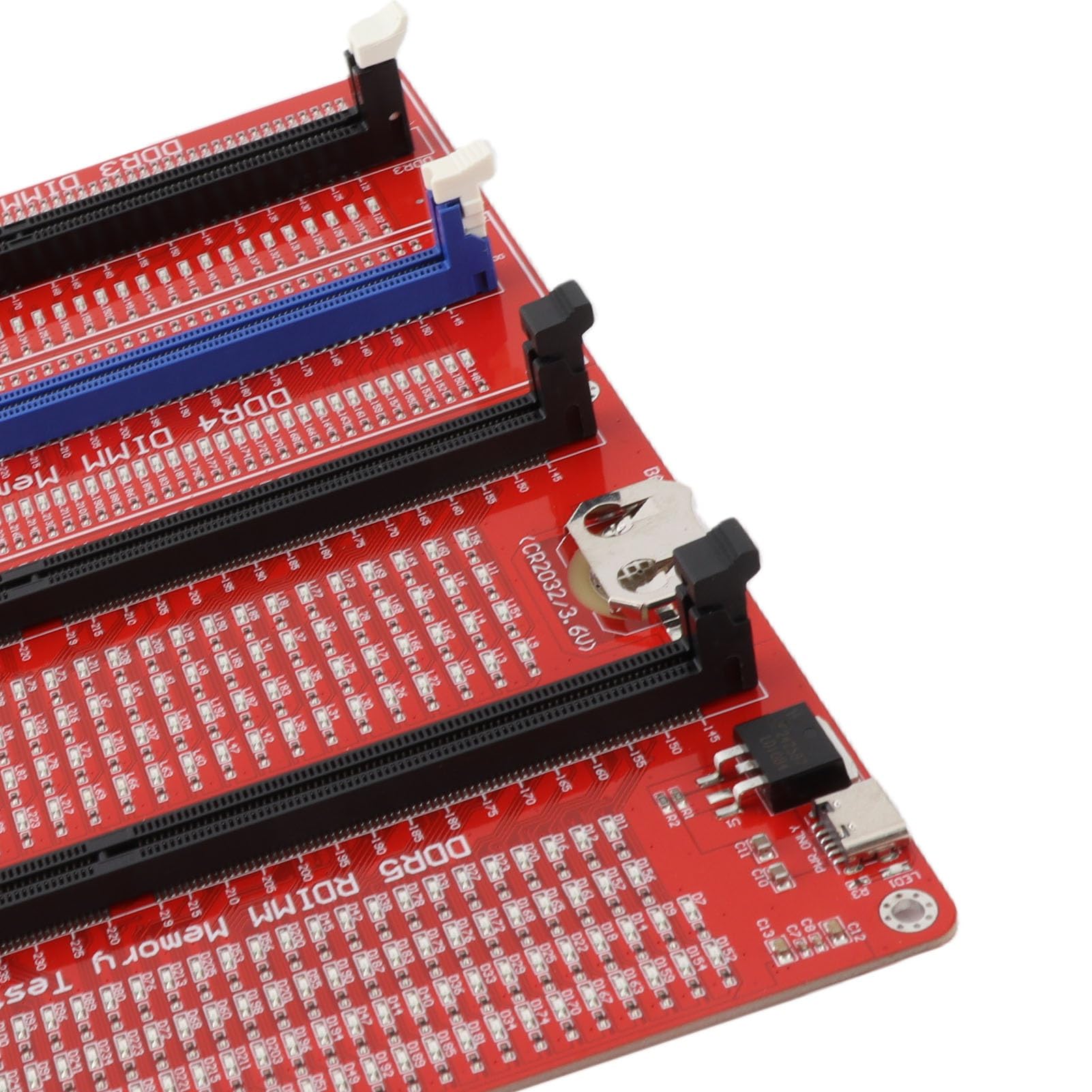 Testeur de Mémoire 4 en 1, Outil de Diagnostic pour DDR3 DDR4 DDR5 UDIMM RDIMM avec Voyant Lumineux, Analyseur de RAM pour Ordinateur de Bureau