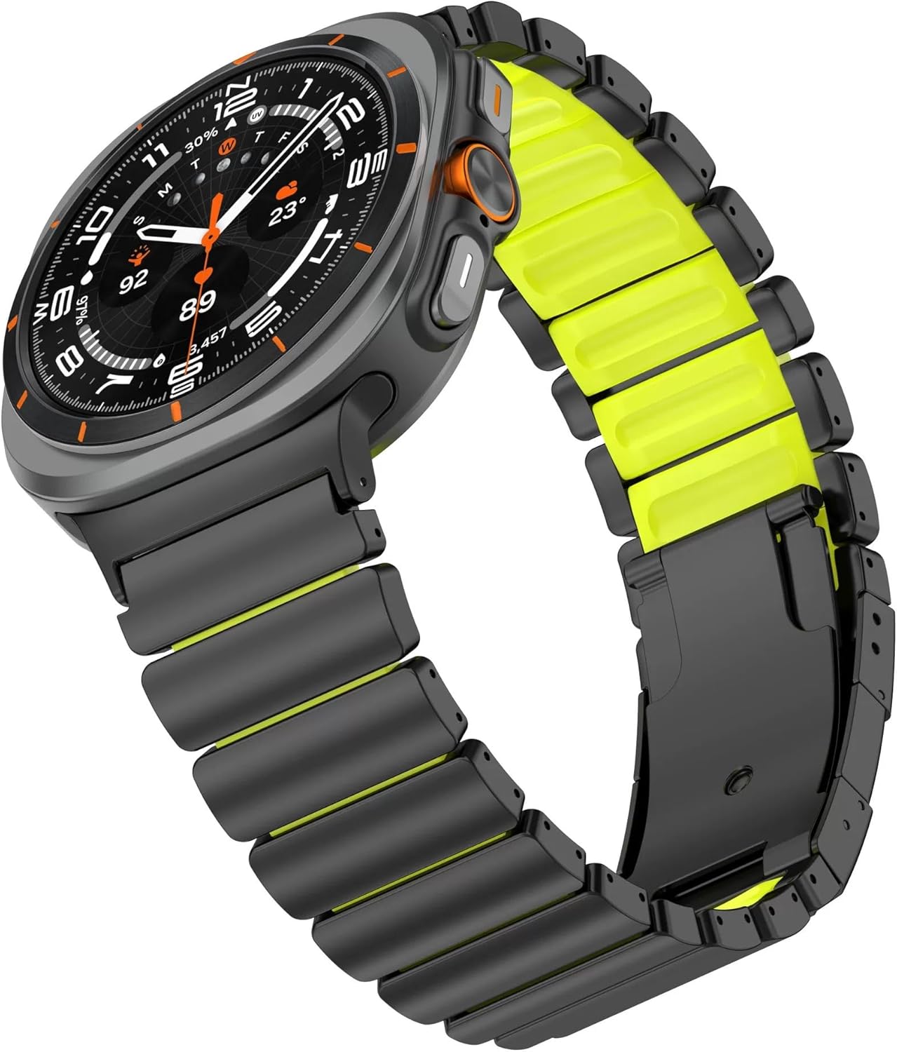 Titanium Watch Band for Samsung Galaxy Watch Ultra 47mm (2025/2024) - Hybrid Silicone Lining & Secure Buckle - Adjustable Lightweight Metal Strap for Active & Formal Use, Anti-Slip, No Hair Pull