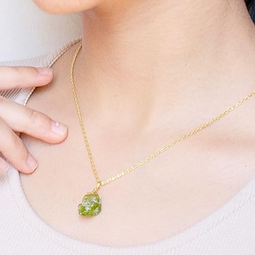 Miniatura 6 de Collar con colgante de plata de ley 925, piedra preciosa natural en bruto del nacimiento, regalo para mujeres, colgante de piedra preciosa auténtica