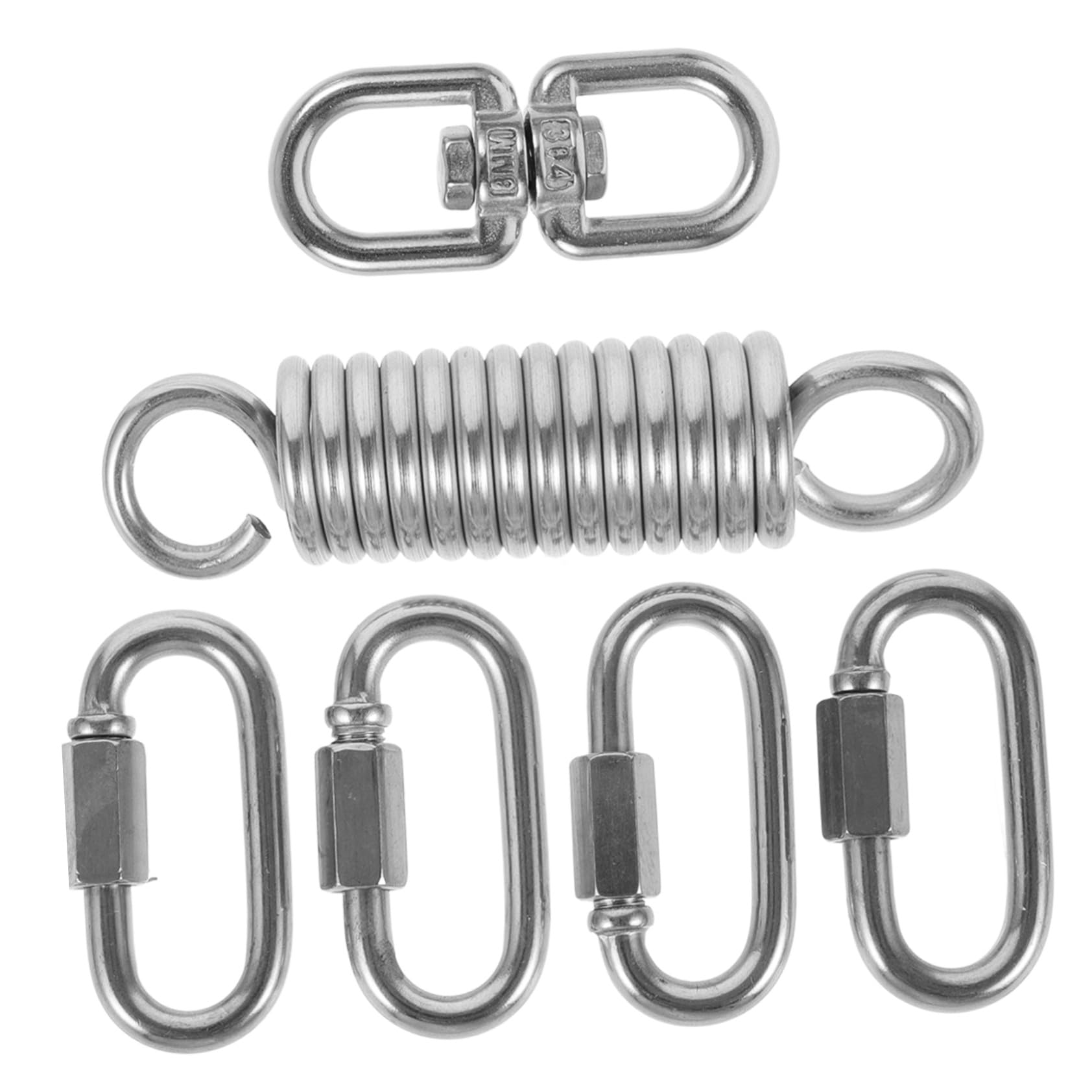 Kit de Resortes para Columpio de Porche Juego de Muelles Metálicos Resistentes para Hamacas y Sillas Colgantes Accesorio Pesado para Fijación Segura Exteriores