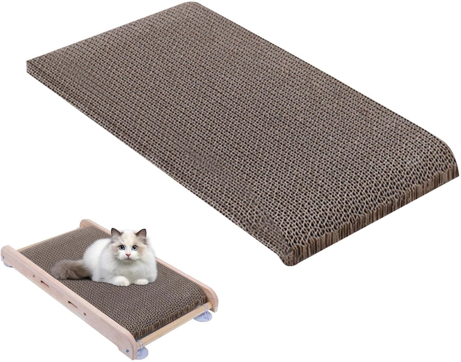 Cat Scratch Pad, Wooden Cat Scratching Board, Wall Mounted