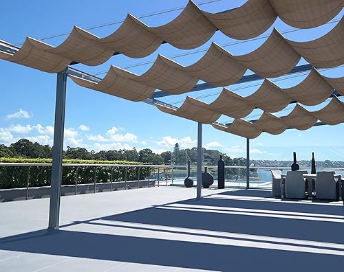 SunnyRoyal Toldo retráctil para pérgola de 7 x 14 pies, toldo de repuesto con herrajes para patio, porche, jardín, al aire libre
