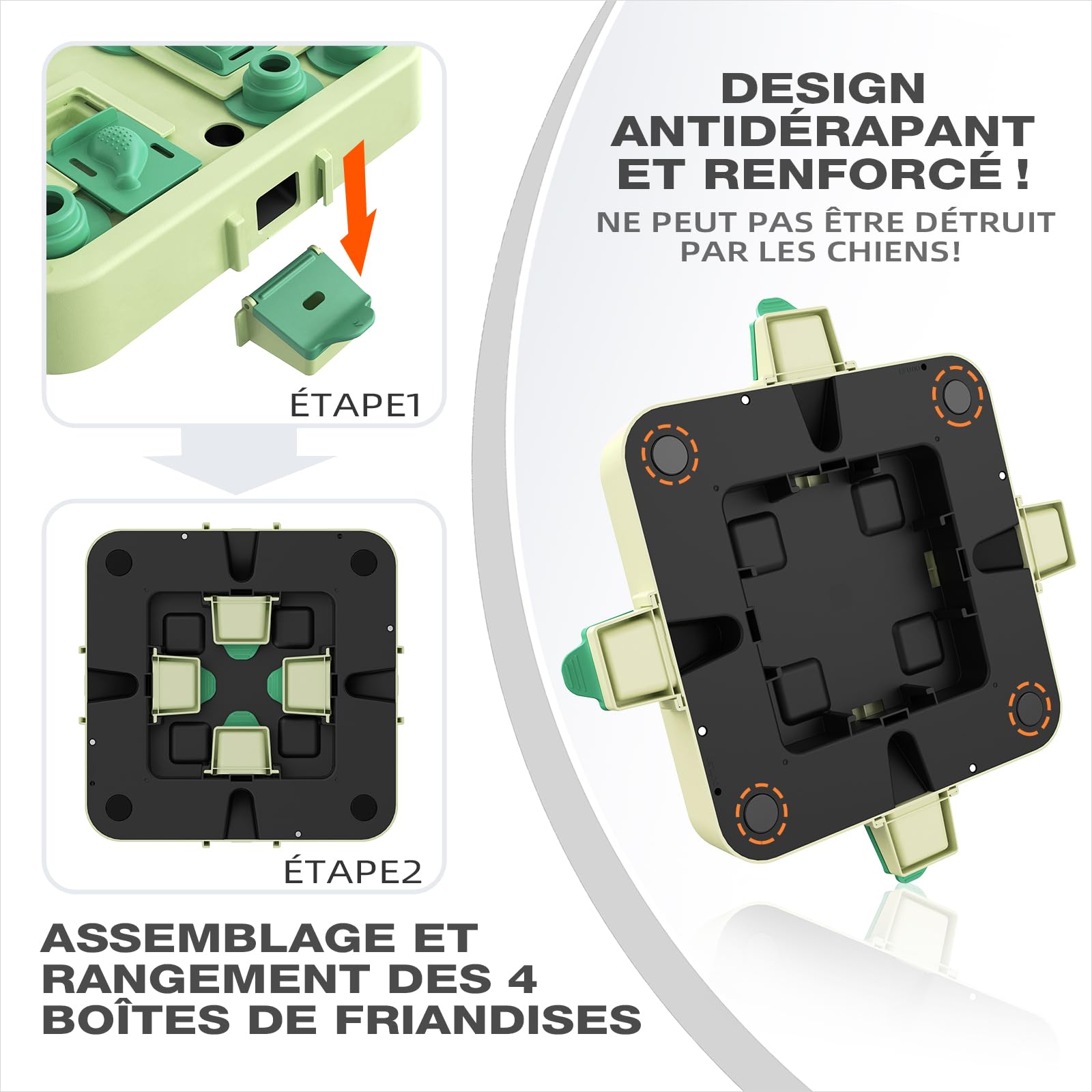 KADTC Jouet interactif pour Chien, Jeu de réflexion Stimulant l'intelligence, Distributeur de friandises Contre l'ennui pour Chiots et Chiens de Petite, Moyenne et Grande Taille