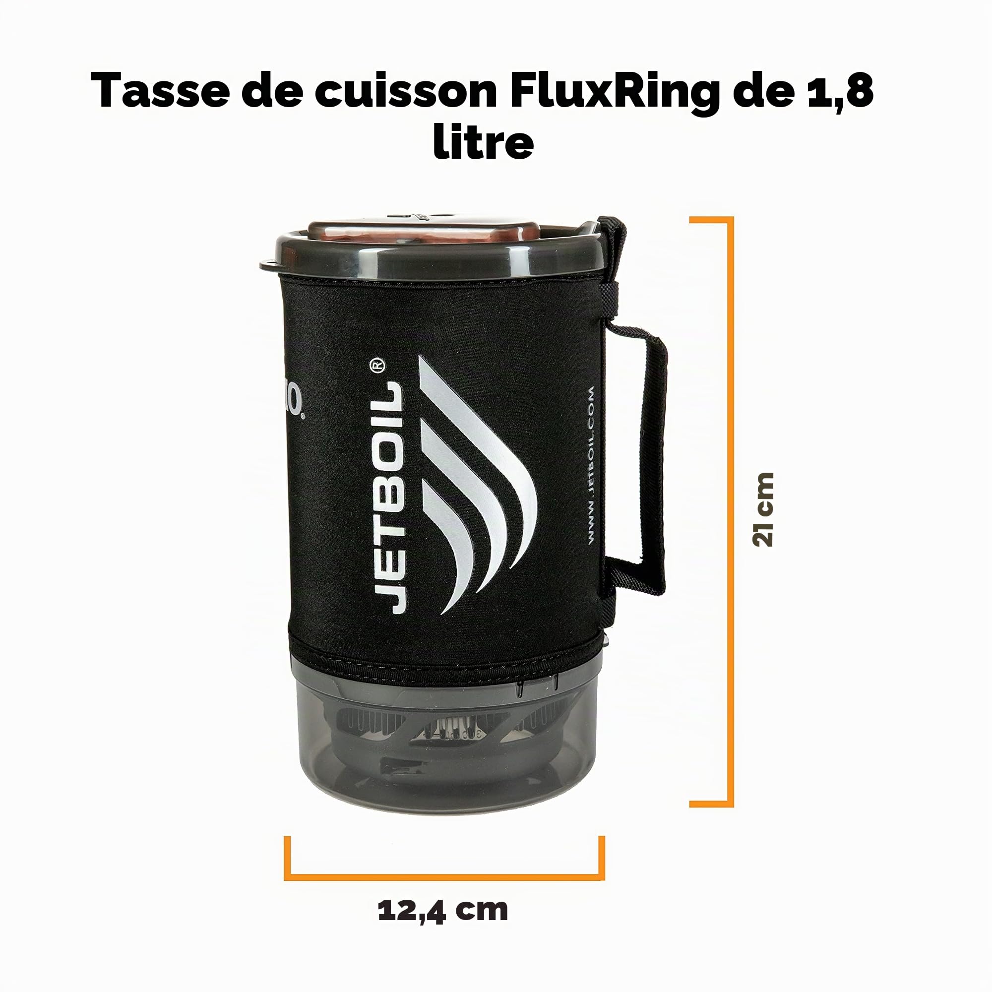 Jetboil Réchaud portable – Combustible au propane, aluminium et acier inoxydable, tasse de cuisson de 1 litre avec isolation confortable
