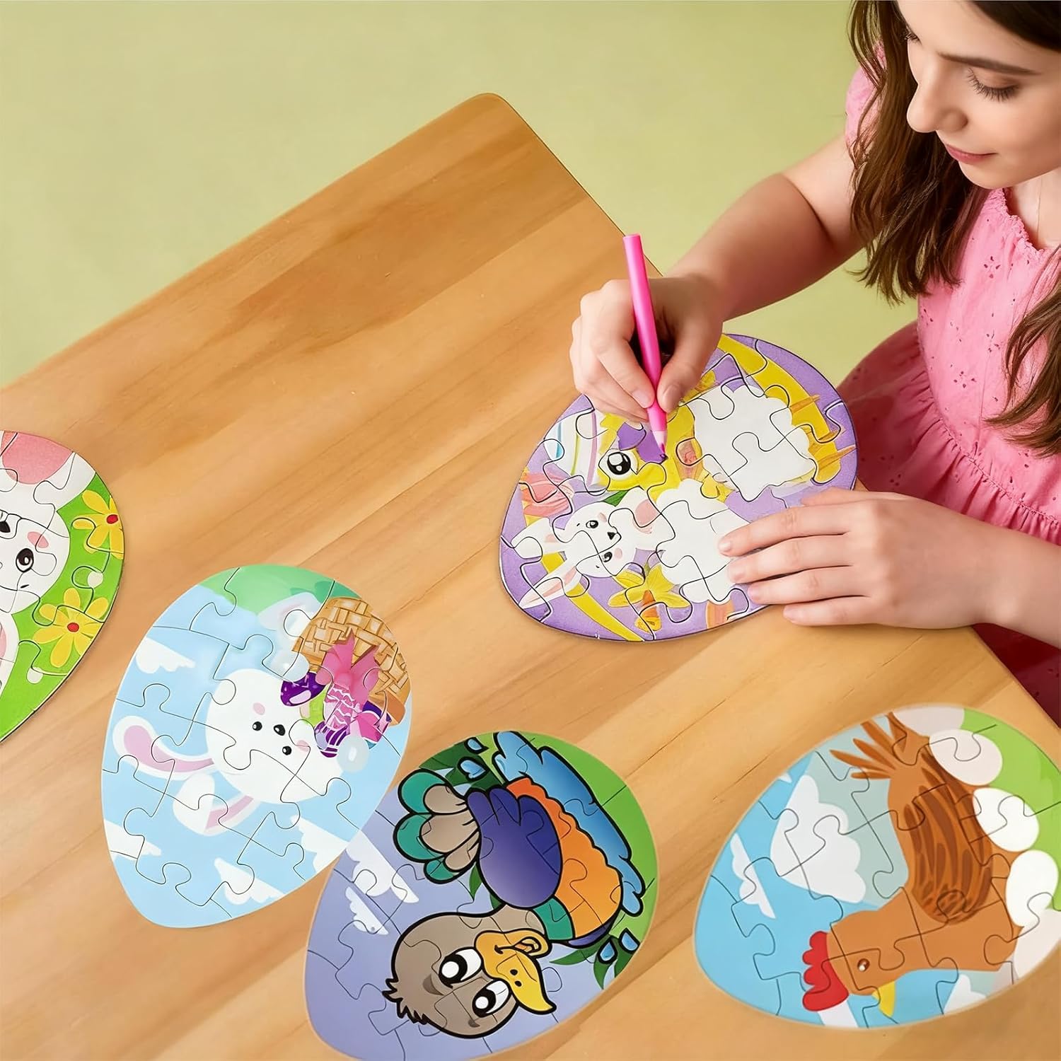12Pcs Easter Eggs Puzzle Blind Box, Animal Pattern Puzzle, Easter Basket Stuffers, Puzzles Decoration, Classroom Prize Supplies, Party Favors for Kids