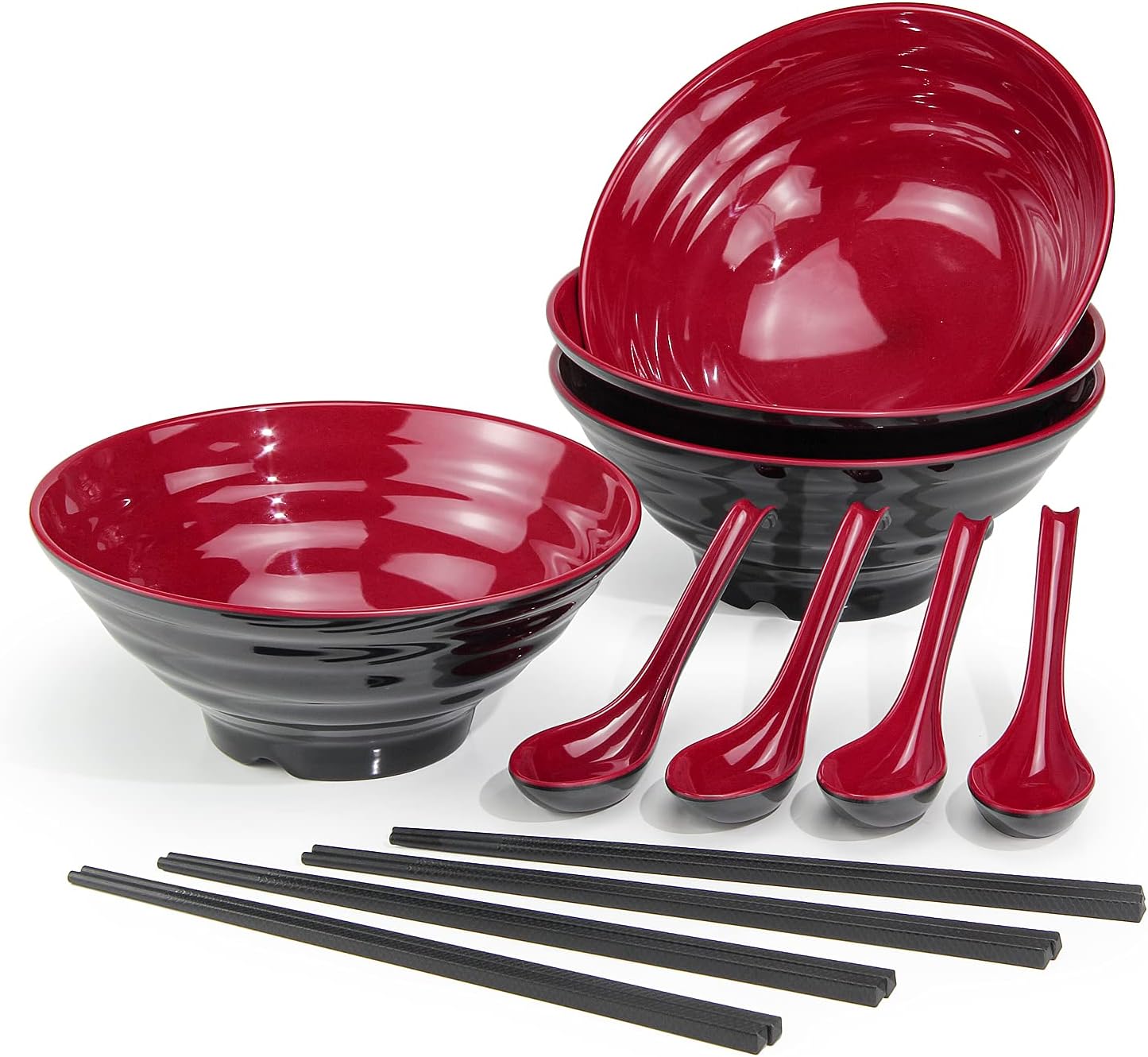 Lanbent Ramen Bowl Set, 1032 ml Japanese Soup Bowl with Spoon and