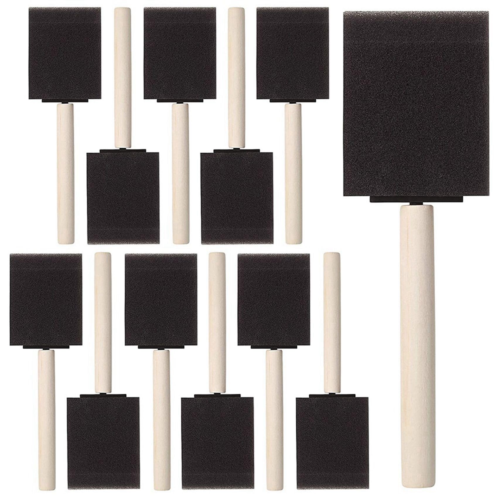Juego de 250 Pinceles de Pintura con Manejar de Madera de Esponja de Espuma de 2 Pulgadas, para AcríLicos, Manchas, Barnices, Manualidades, Arte